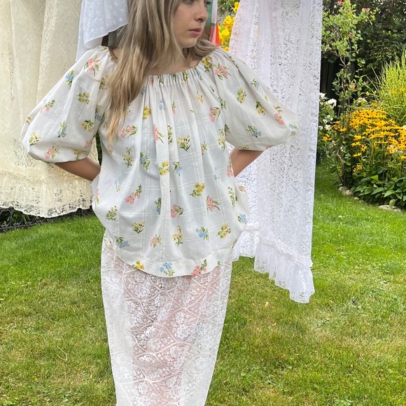 Handmade Puff Sleeve Peasant Top - Picture 3 of 5